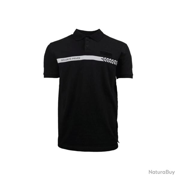 Polo s�curit� priv�e noir GK SAFETEK� - agent de s�curit� L/104