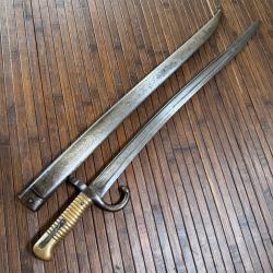 BELLE BA&Iuml;ONNETTE SABRE CHASSEPOT 1866  SANS MARQUAGE TYPIQUE DES PRODUCTIONS DE LA GUERRE 1870