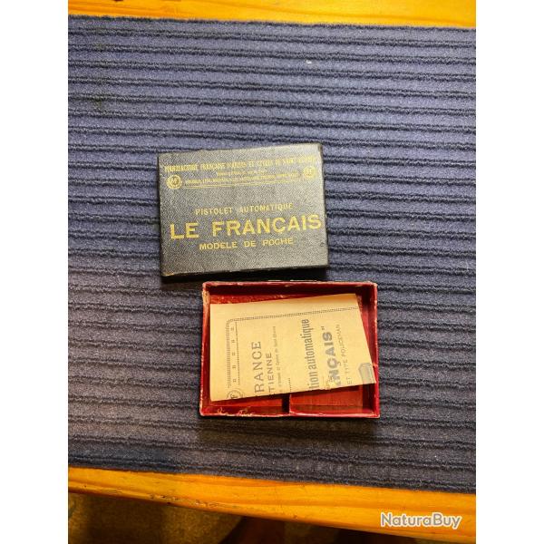 Bo�te d'origine et notice pistolet ��le fran�ais � 6,35