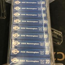 Munition partizan 222r PPU 55gr fmj par 1000