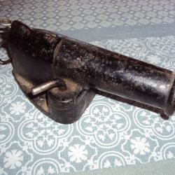 objet outil ancien canon "calibre 16" alarme pi&egrave;ge &agrave; feu collection rare MF MANUFRANCE