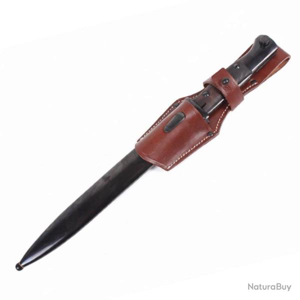 Kit ba�onnette 98K reproduction + �tui au choix - WW2 Avec gousset cuir cognac