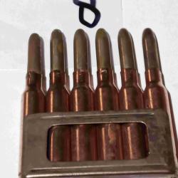 CLIP DE 6 CARTOUCHES 6,5 x 52 CARCANO neutralis&eacute; WW1