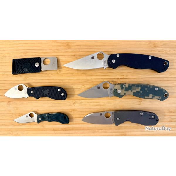 COLLECTION SPYDERCO - PARA MILITARY 2, PARA 3, TECHNO 2, SQUAREHEAD, URBAN & SQUEAK