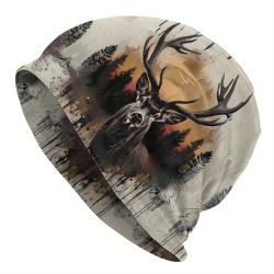 Bonnet en maillot avec d&eacute;coration cerf