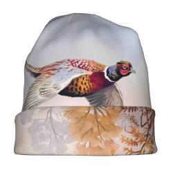Bonnet en maillot avec d&eacute;coration faisan