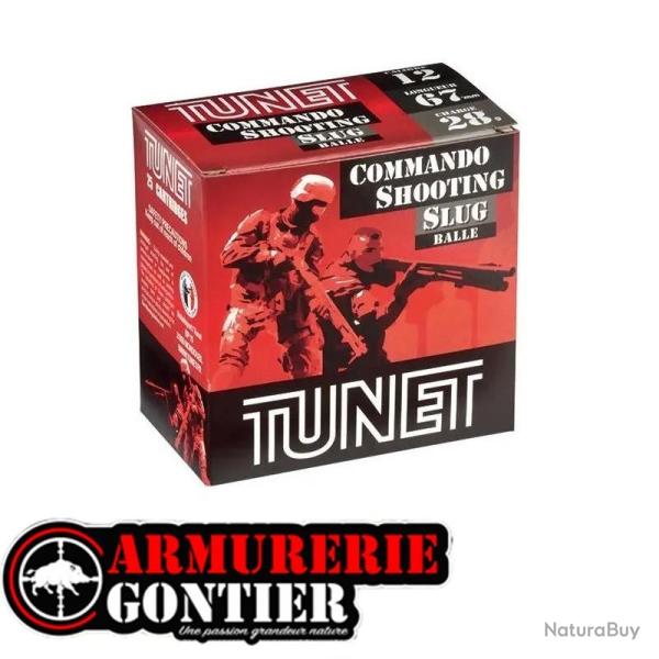 Pack Tunet Commando Shooting Slug 100 Calibre 12/67. Balle plomb 28 g bourre � jupe