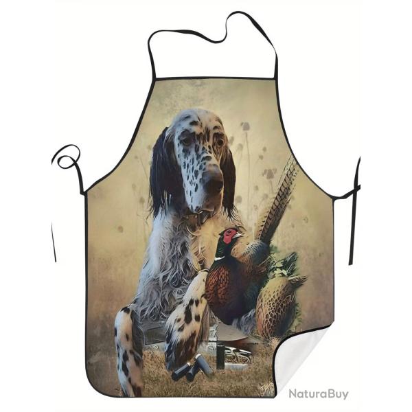 Tablier de cuisine avec un design cr�atif en faisan et chien