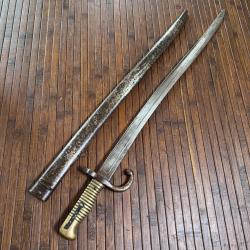 BA&Iuml;ONNETTE SABRE CHASSEPOT 1866 MONOMATRICULE MANUFACTURE IMP&Eacute;RIALE D'ARME ST &Eacute;TIENNE 1870