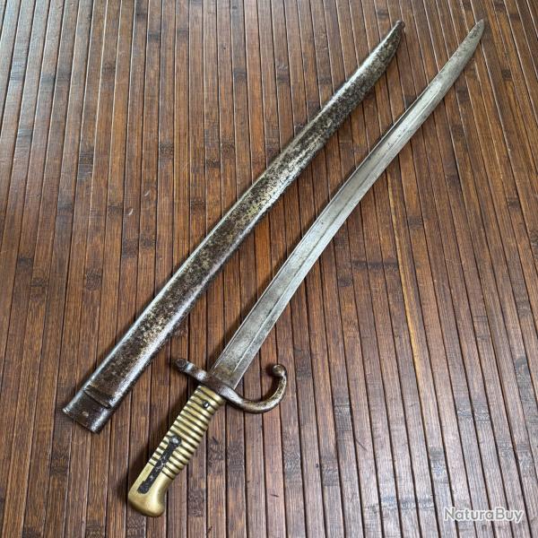 BA�ONNETTE SABRE CHASSEPOT 1866 MONOMATRICULE MANUFACTURE IMP�RIALE D'ARME ST �TIENNE 1870