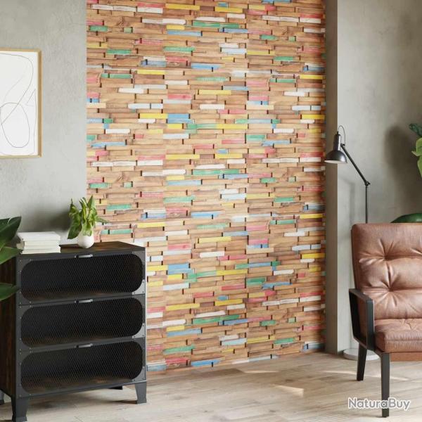 Panneaux de rev�tement mural 10 pcs 1,03 m� Bois de teck solide