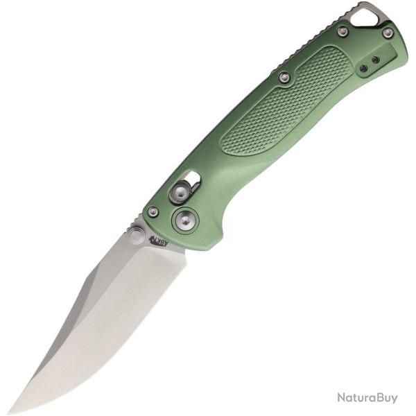 Couteau Pliant ABKT Tac Siege Lame Acier D2 Satin Manche Aluminium Vert Slide Lock AB1027G