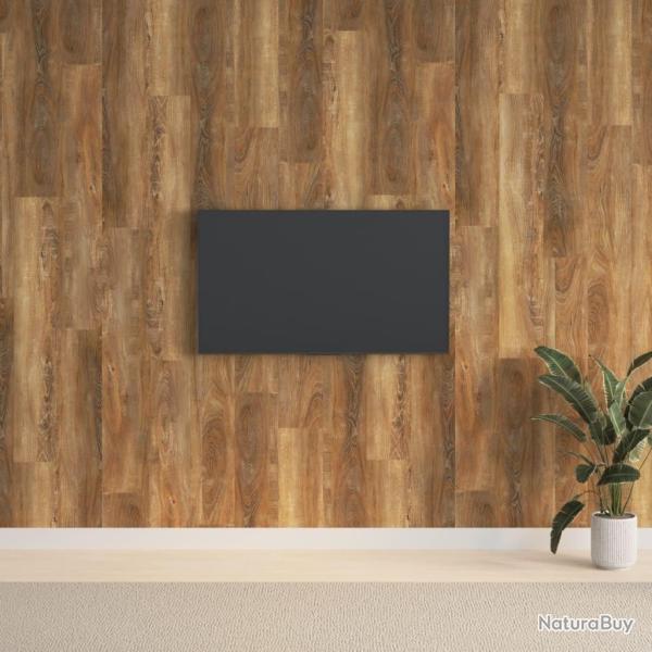 Panneaux muraux Aspect bois Marron PVC 2,06 m�
