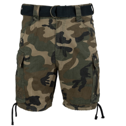 Short Cargo 100% Coton - 7 Poches | Randonn&eacute;e & Outdoor (Woodland) - 3XL
