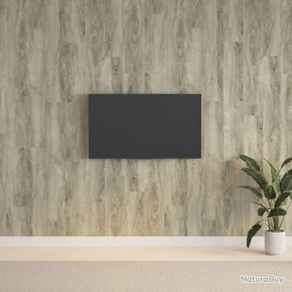 Panneaux muraux Aspect bois Gris PVC 2,06 m�