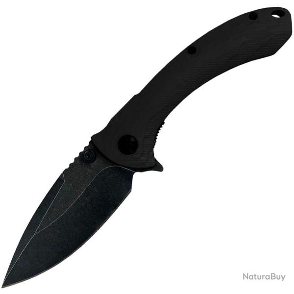 Couteau Pliant ABKT Tac Protector II Lame Acier D2 Stonewash Manche G10 Noir Linerlock AB023B