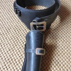 HOLSTER & CEINTURON A CARTOUCHIERE NOIR DE MARQUE JAGER