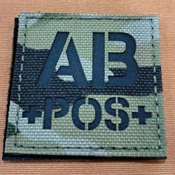 Patch velcro camo groupe sanguin AB Pos