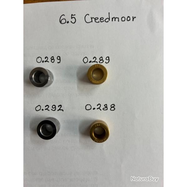 Bushing 6,5 Creedmoor Acier Dur et Titanium Nitrite