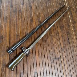TR&Egrave;S BELLE BA&Iuml;ONETTE LEBEL 1866 ROSALIE WW1 14/18 POIGN&Eacute;E LAITON FOURREAU MONOMATRICULE