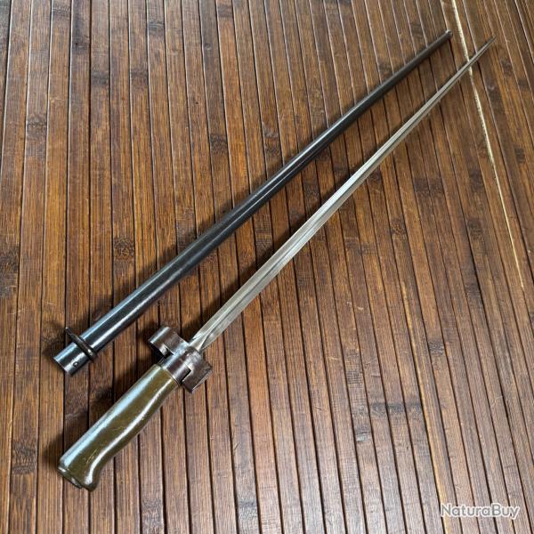 TR�S BELLE BA�ONETTE LEBEL 1866 ROSALIE WW1 14/18 POIGN�E LAITON FOURREAU MONOMATRICULE