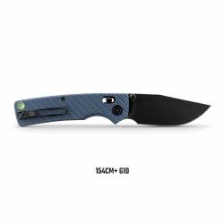 Couteau Vosteed Porcupine ModSwap Lame 154CM Black Stonewash Manche G10 Bleu Crossbar Lock VOSA3102