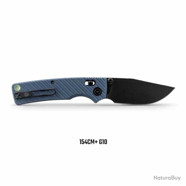 Couteau Vosteed Porcupine ModSwap Lame 154CM Black Stonewash Manche G10 Bleu Crossbar Lock VOSA3102