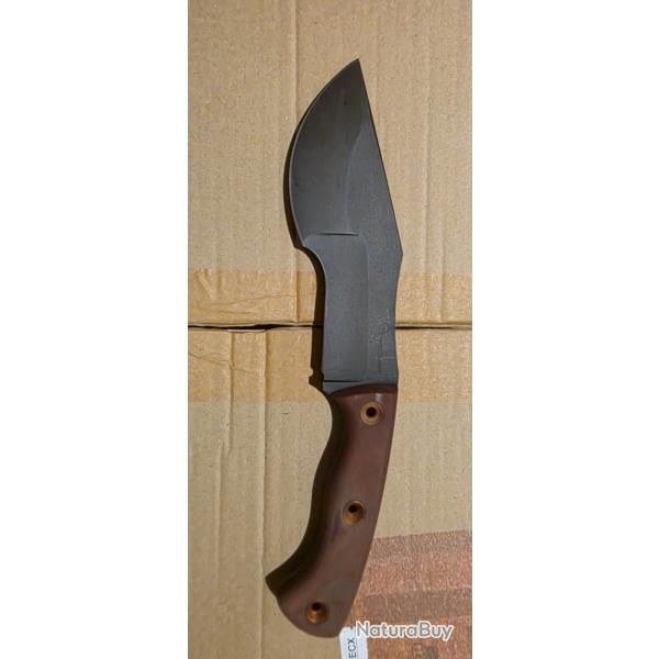 Couteau Wenger Blades Hand Crafted Tracker Knife (full size) - 3V - Brown Vintage Micarta - USA