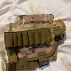Porte-cartouches de crosse camouflage avec appui-joue tactique multicam 308. Win