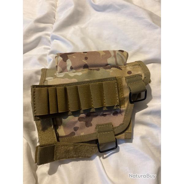 Porte-cartouches de crosse camouflage avec appui-joue tactique multicam 308. Win
