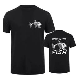 T-Shirt Born To Fish Streetwear Noir. ENCHERE 1 EURO