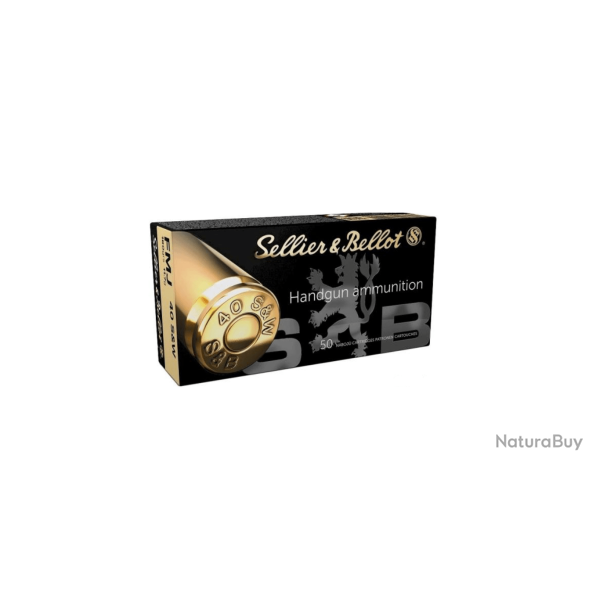 Cartouche Sellier & Bellot calibre 40 S&W FMJ 180grs 11.7g x50