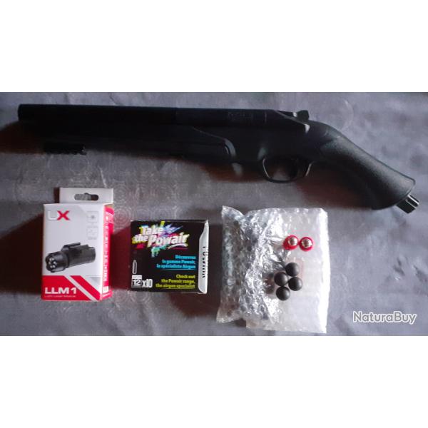 kit d�fense habitation canon sci� + gaz + munitions + lampe tactique