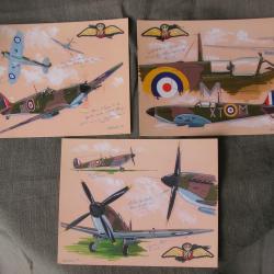 WW2/POSTWAR 3 CARTES DESSINS D'AVIONS ANGLAIS RAF COLLECTION COLLECTION BD COCKPIT