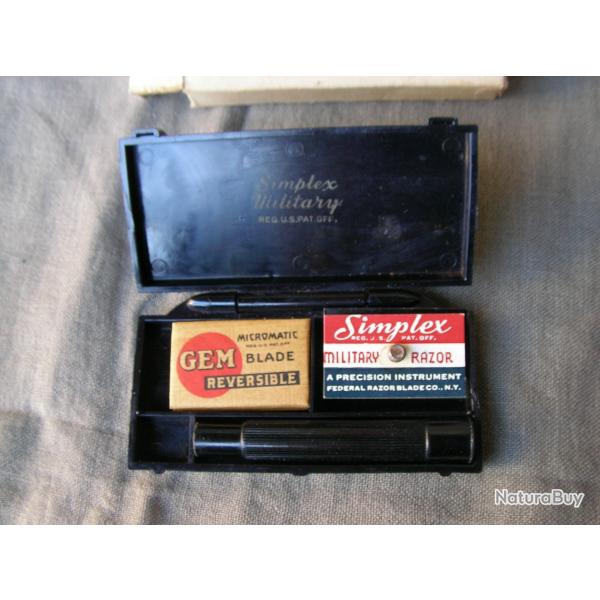 WW2 US RASOIR AM�RICAIN MILITAIRE " SIMPLEX " NEUF DANS SA BO�TE ET EMBALLAGE DAT� 1 JUIN 1943 39-45