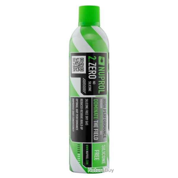 Carton de 25 bouteilles de gaz Airsoft Nuprol 2.ZERO Silicone Free Green Gas