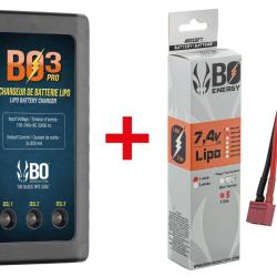 Pack batterie LiPo BO 7.4V Mini Tamiya ou T-Dean airsoft