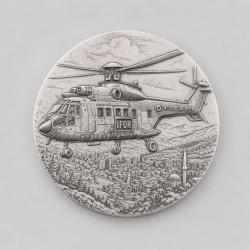 M&eacute;daille militaire bronze FIA Brigade Sarajevo IFOR - helicoptere AS532 Cougar ALAT Bosnie