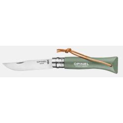 Couteau pliant OPINEL baroudeur N&deg; 06 sauge avec lien en cuir