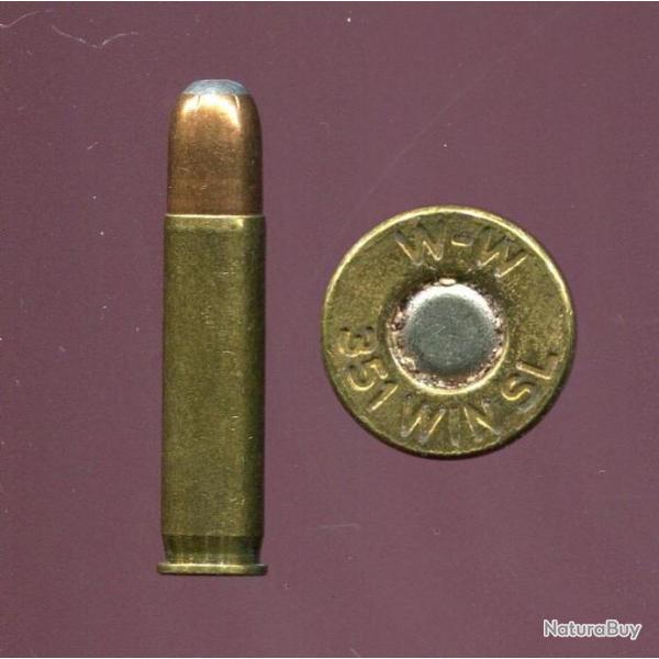 .351 WSL Winchester - balle cuivre pointe plomb arrondie - marquage : W-W  351 WIN SL - AvP
