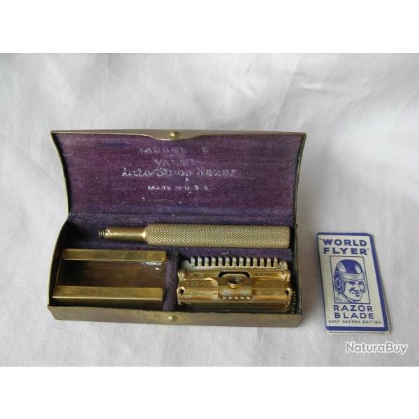 WW1/WW2/POSTWAR US RASOIR MILITAIRE AM�RICAIN " VALET " COMPLET DANS SA BOITE EN M�TAL
