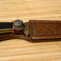 Browning USA - Couteau de chasse vintage avec &eacute;tui cuir d'origine