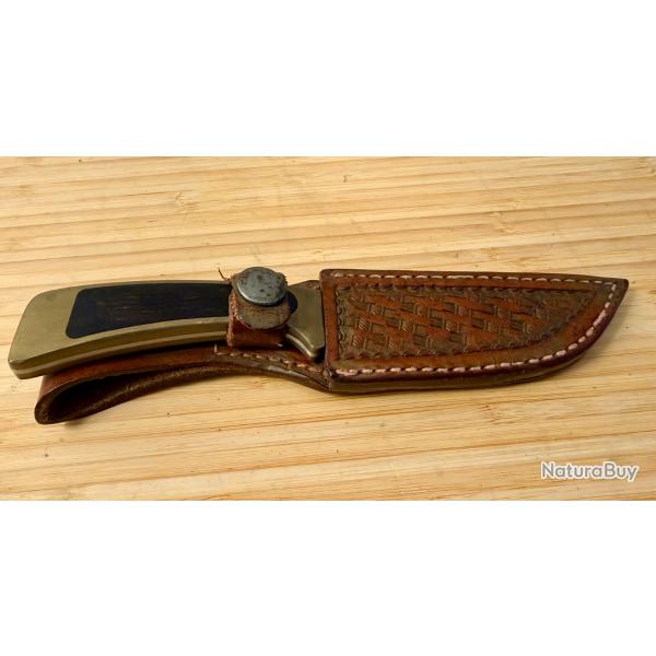Browning USA - Couteau de chasse vintage avec �tui cuir d'origine