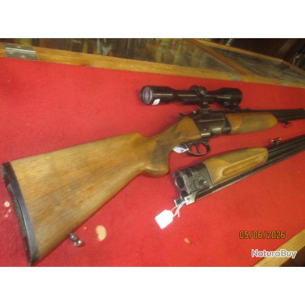 Mixte CZ/BRNO Cal 12/70 et 7x57R + Jeu de canons 12/70