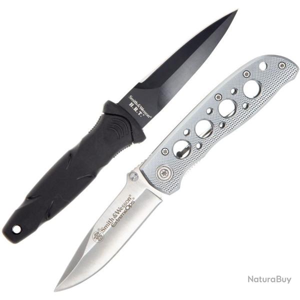 Ensemble de deux couteaux Smith & Wesson Extreme OPS HRT