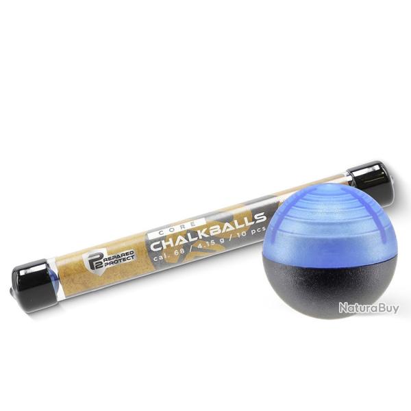 10 Billes craie bleu Noyau acier P2P Cal. 68