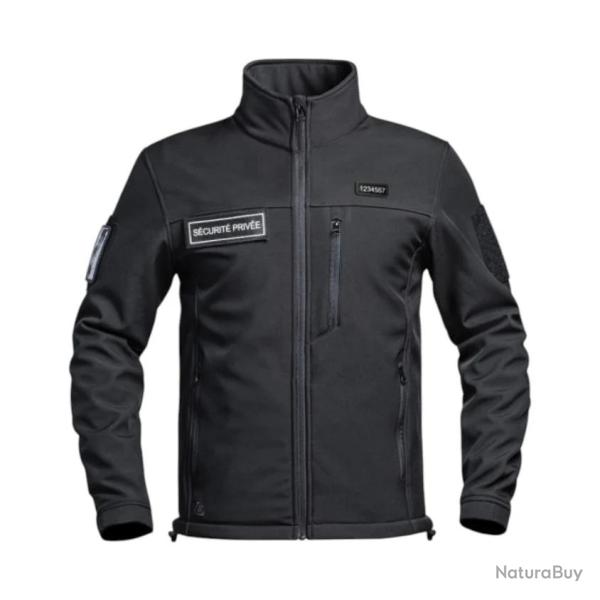 Veste softshell s�curit� priv�e S�CU-ONE flap noir XS/80