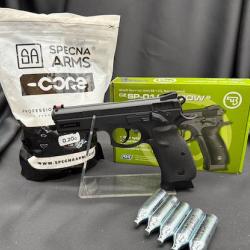 PACK PR&Ecirc;T A TIRER PISTOLET 6MM CZ SP01 SHADOW CO2