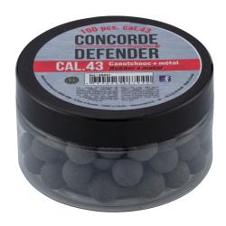 100 billes caoutchouc m&eacute;tal Concorde Defender Cal.43