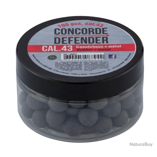 100 billes caoutchouc m�tal Concorde Defender Cal.43
